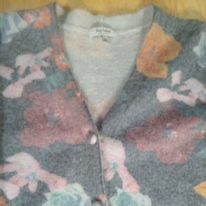 Vintage Bartolini Floral Pattern Mohair Alpaca Wool Cardigan Sweater